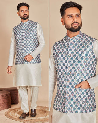 Ready to Wear Kurta Koti Pyjama Set