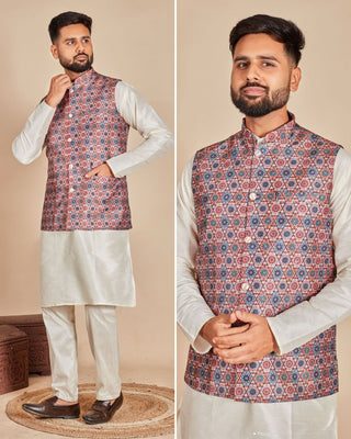 Ready to Wear Kurta Koti Pyjama Set