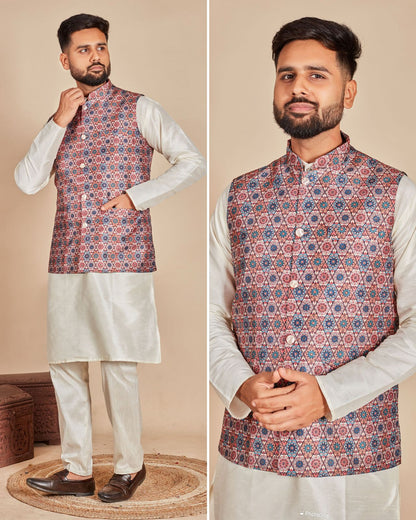Best silk kurta pajama with jacket for men
