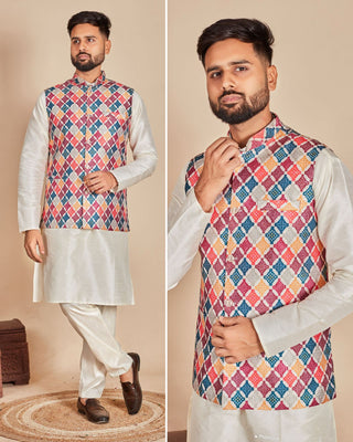 Ready to Wear Kurta Koti Pyjama Set