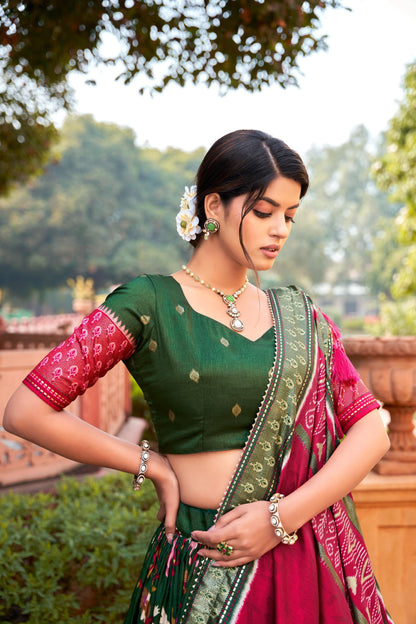 Silk patola foil print design lehenga choli online shopping