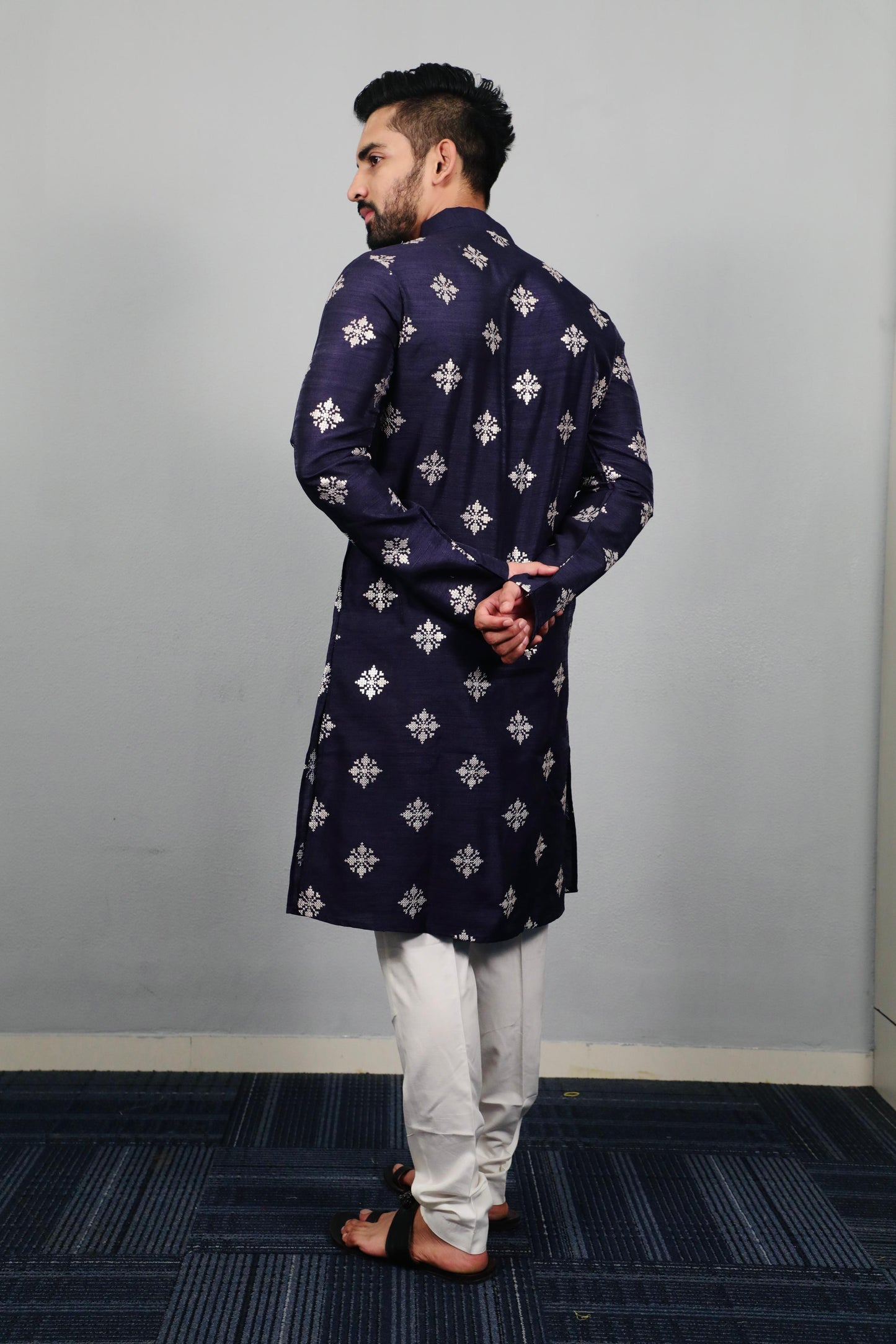 Purple Color Traditional Mens Party Wear Kurta Pajama Sets