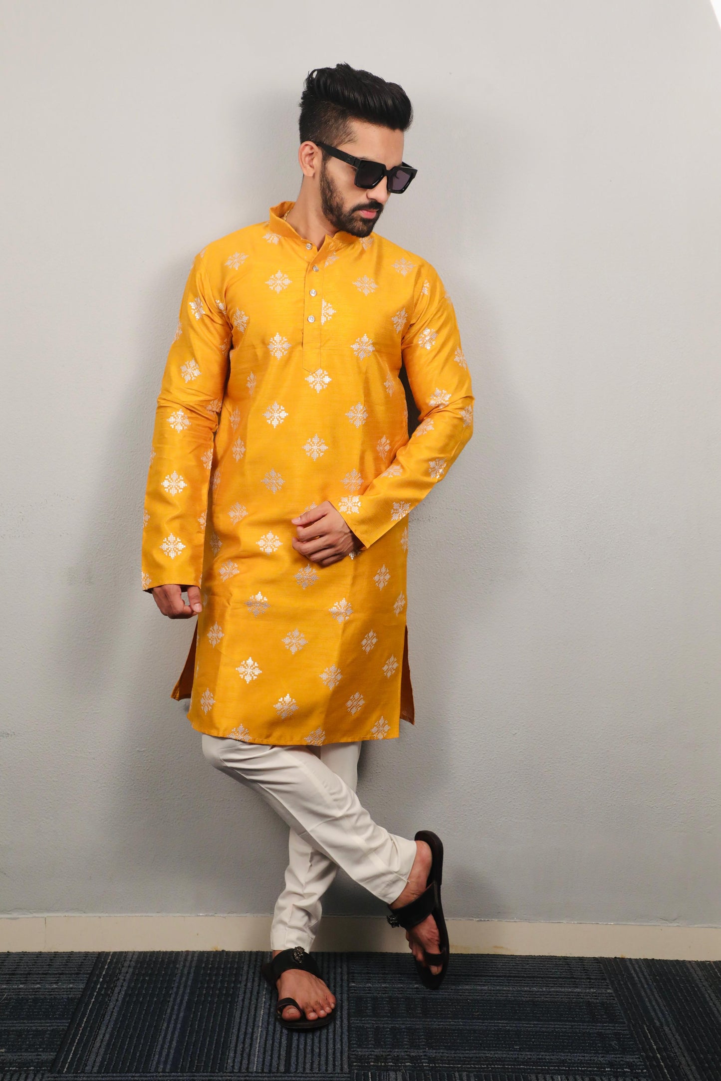 Purple Color Traditional Mens Party Wear Kurta Pajama Sets
