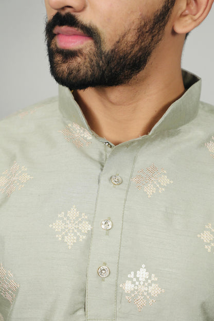 Pista Green Kurta Pajama for Men
