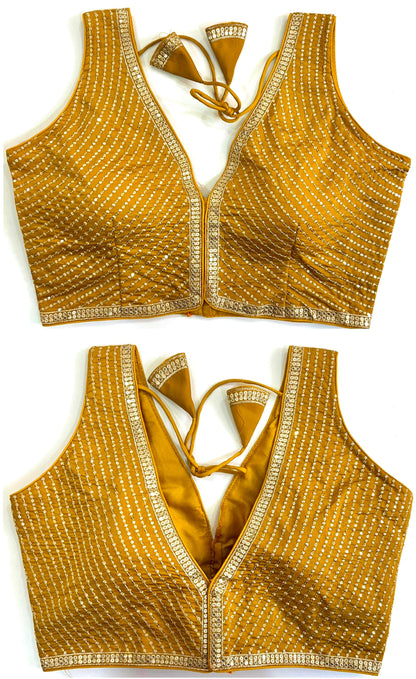 Yellow haldi function lehenga blouse