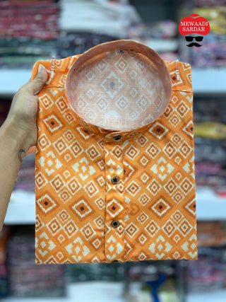 Designer Soft Cotton Print Kurta Set For Men