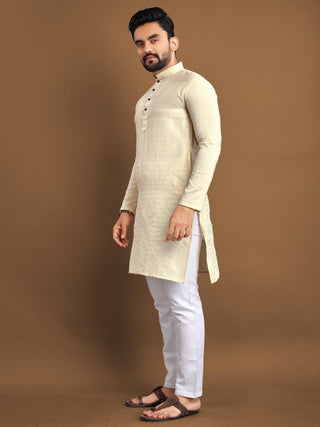 Premium Golden Poshak Mens Kurta Pajama Set