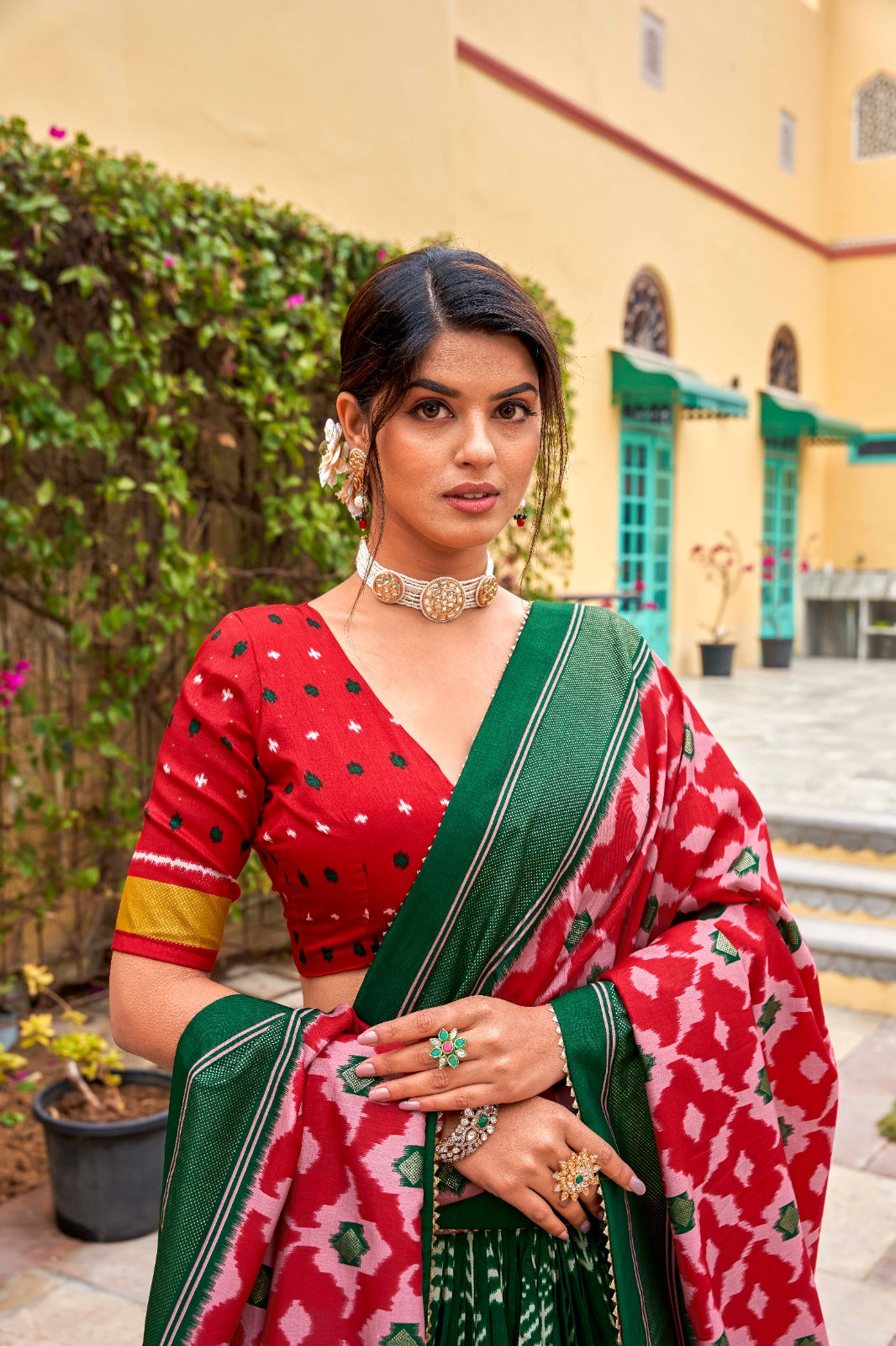 Simple traditional lehenga choli dola silk