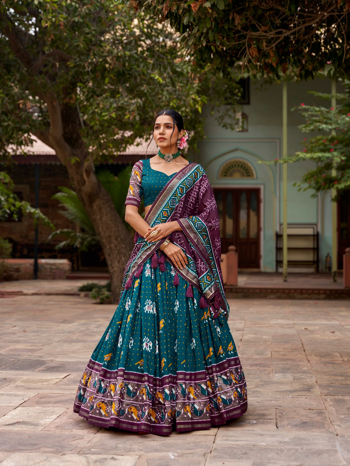 Teal Blue Teal Blue Lehenga combination