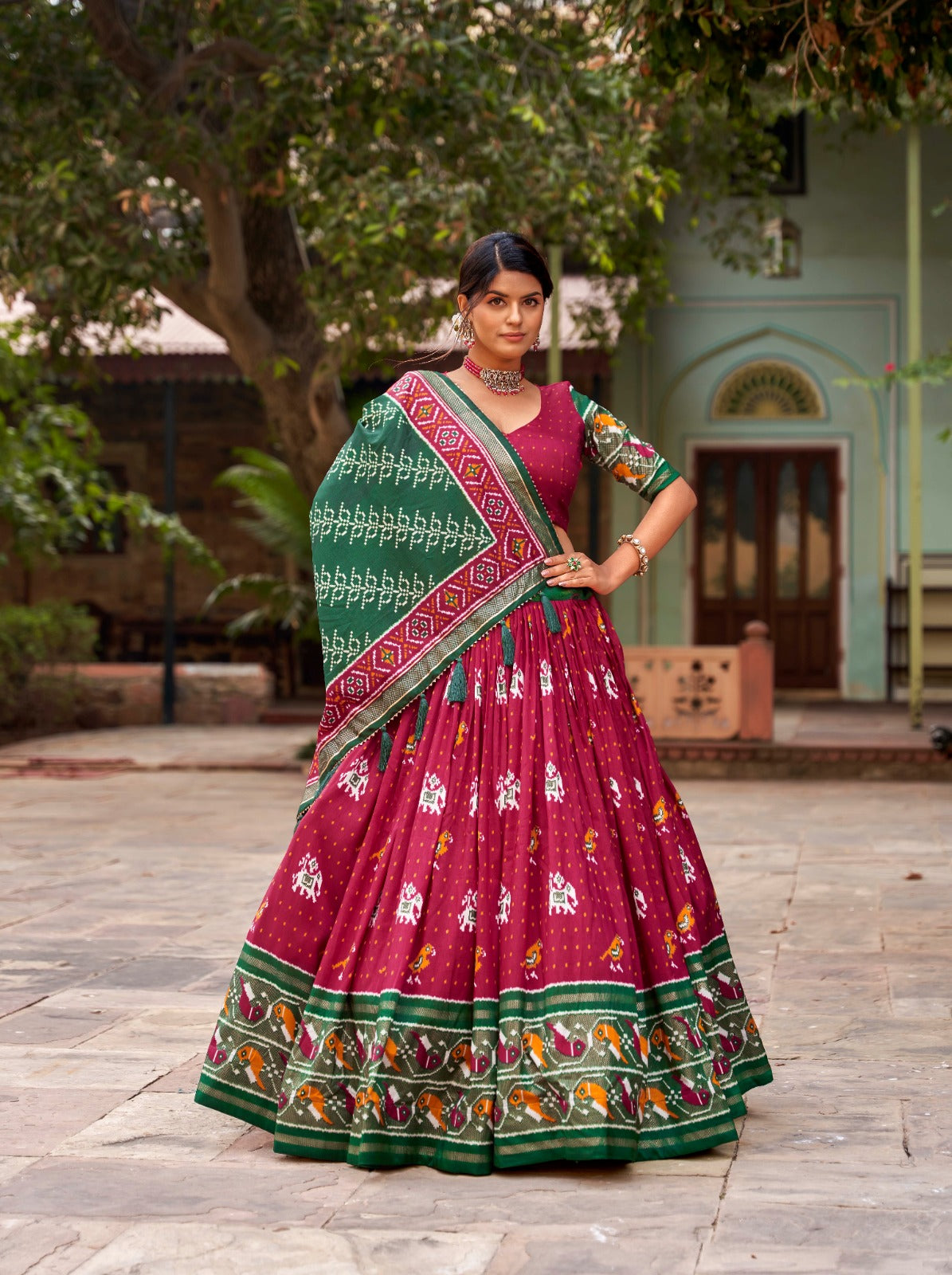 Red Color  silk lehenga with dupatta