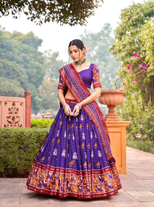 Purple silk lehenga for wedding