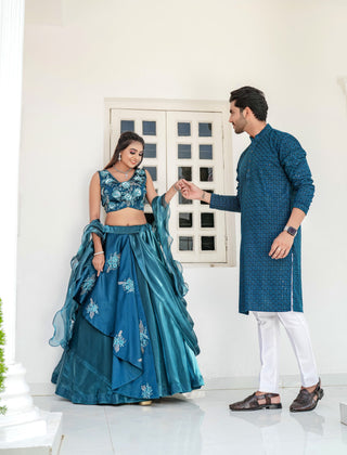 couple lehenga and kurta for wedding