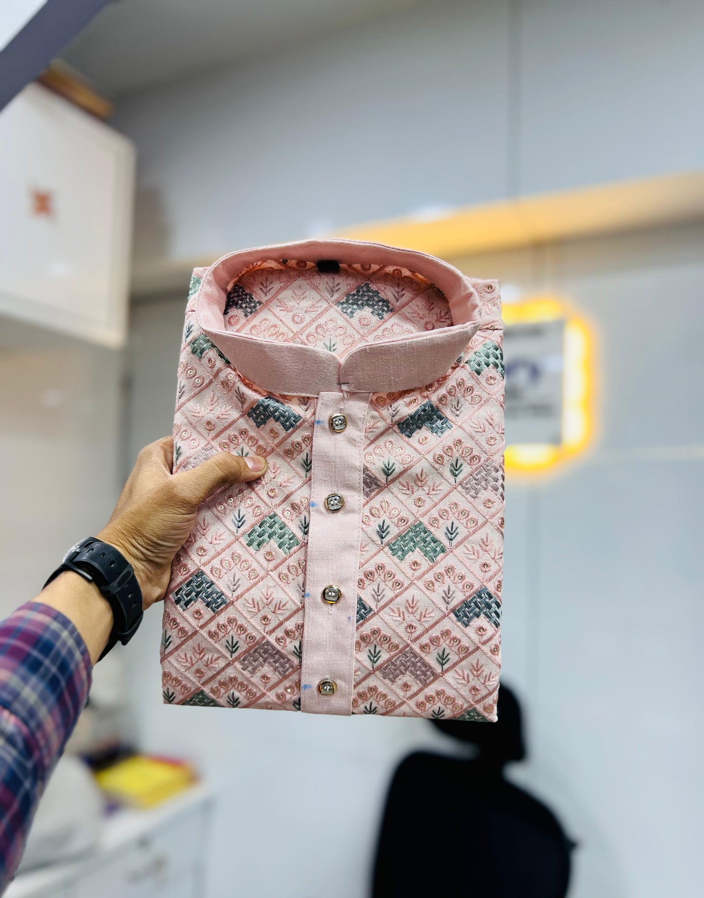 Pink color stylish kurta price