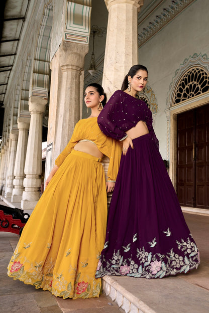 georgette wedding lehenga choli