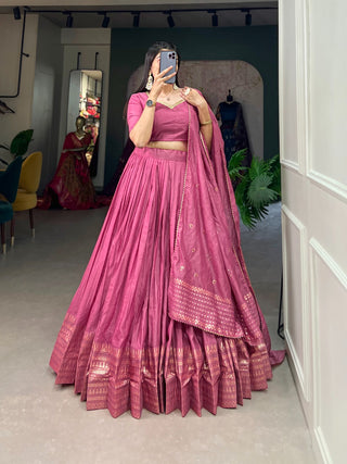 Plain Lehenga with designer blouse