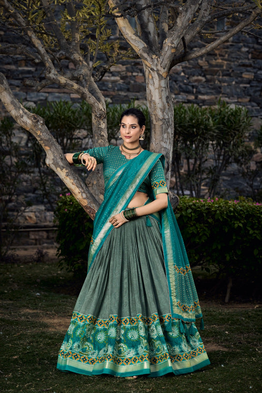 Tussar silk lehenga choli with dupatta online
