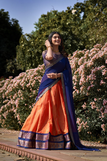Kanchipuram silk lehenga choli with dupatta price
