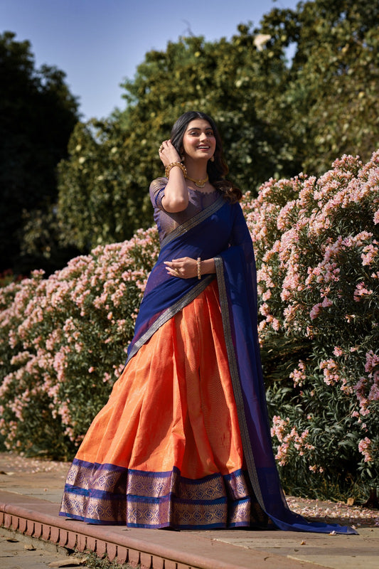 Kanchipuram silk lehenga choli with dupatta price

