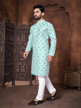 Sky color kurta pyjama set price