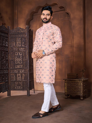 Pink color designer kurta pajama set price online