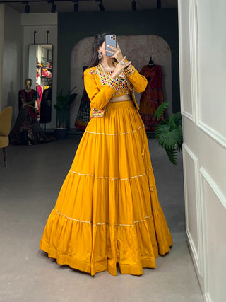 Mustard color lehenga choli