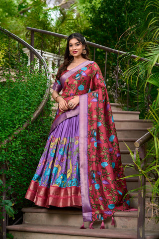 designer readymade kalamkari printed lengha choli for party wear