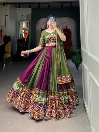 Jaipuri Mirror work Lehenga