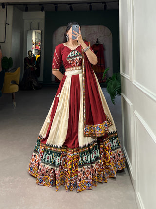 Gujarati mirror work Lehenga