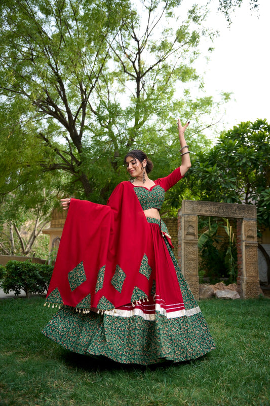 red chaniya choli for navratri simple 2024 amazon meesho online shopping