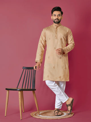 Buy golden Kurta Pajama Online - Punjabi Kurta Set for Men