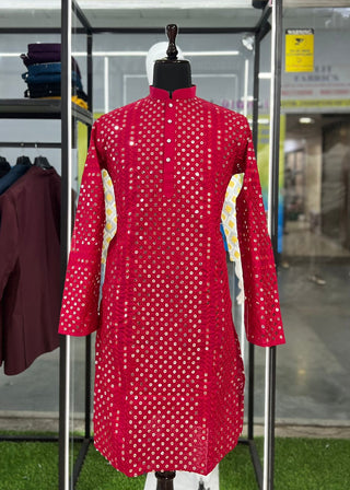 Stylish red kurta pajama for men