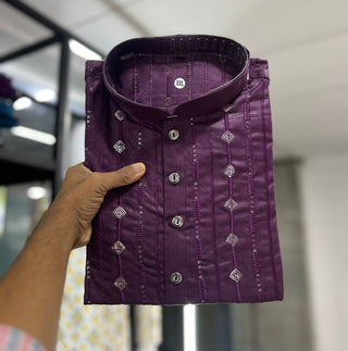 Beautiful purple color kurta pajama for men