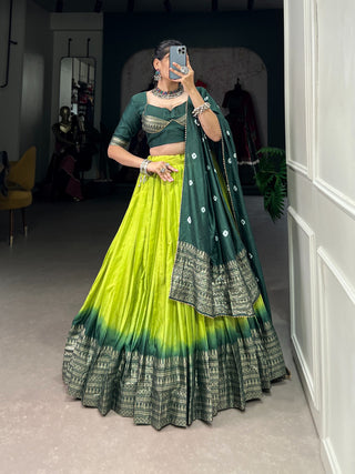 parrot green lehenga choli for women