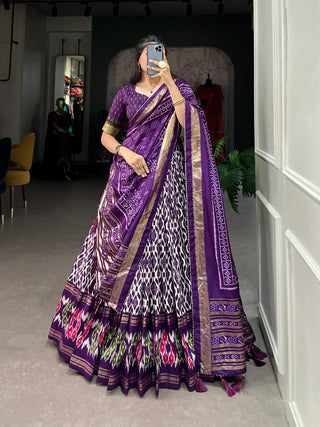 purple ready to wear lengha choli for wedding