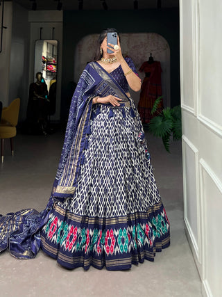 navy blue ghagra choli for party wear