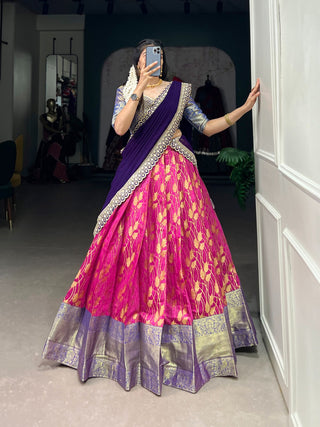 ready to wear pink ghagra choli