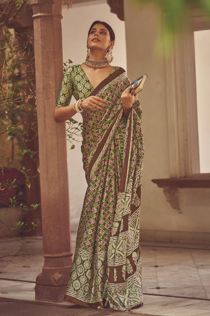 Party wear japan satin saree with online