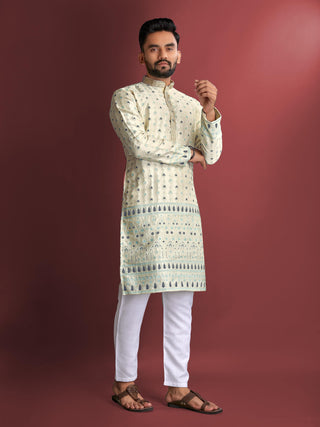 Designer white kurta pyjama set price