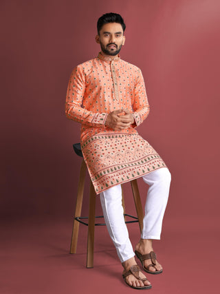 Stylish jacquard silk men's kurta online shopping