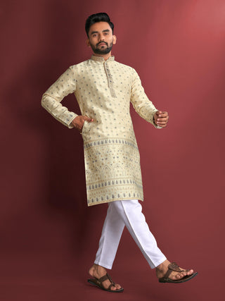 Beige color traditional kurta set