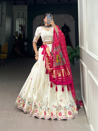 wedding wear white lehenga choli