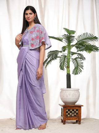 Stylish Chiffon Ready to Wear Saree With Stitched Blouse