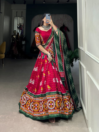 Red traditional navratri lehenga choli