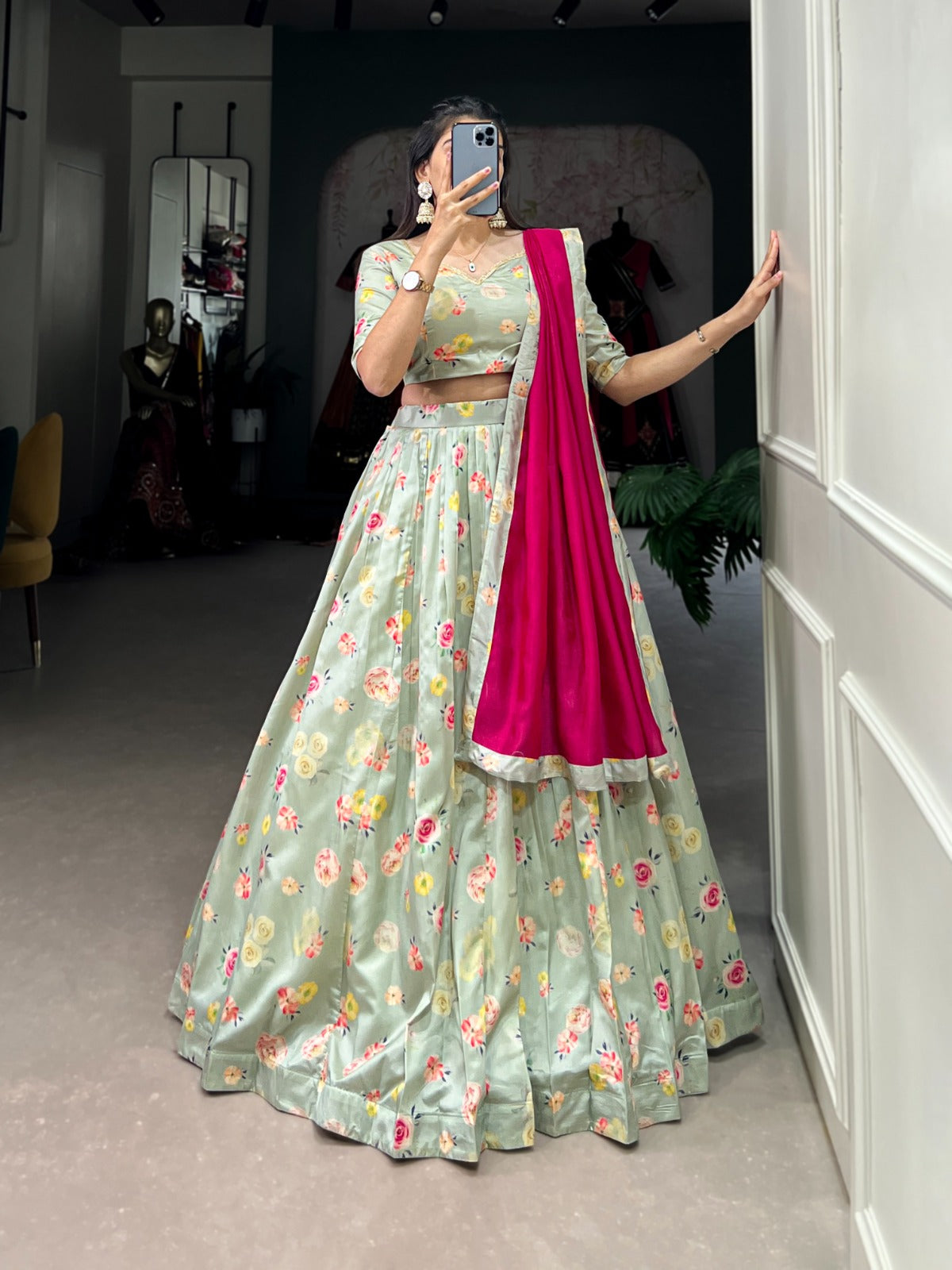 Green Lehenga Choli for women
