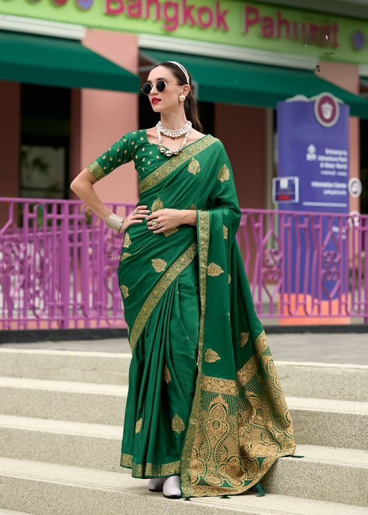 ready to wear green saree online shopping