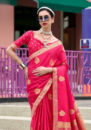 Latest wedding pink sarees collection