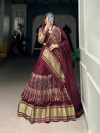 Maroon Lehenga for Party
