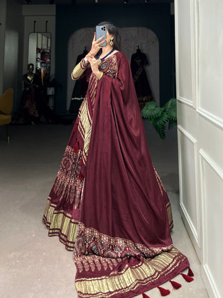 Maroon lehenga choli online
