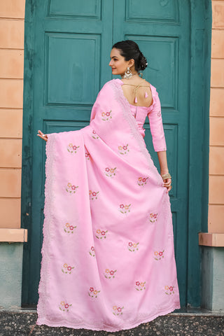 Baby pink saree wedding with price
