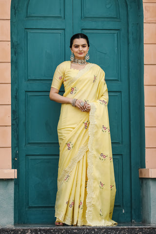 Yellow saree for haldi function
